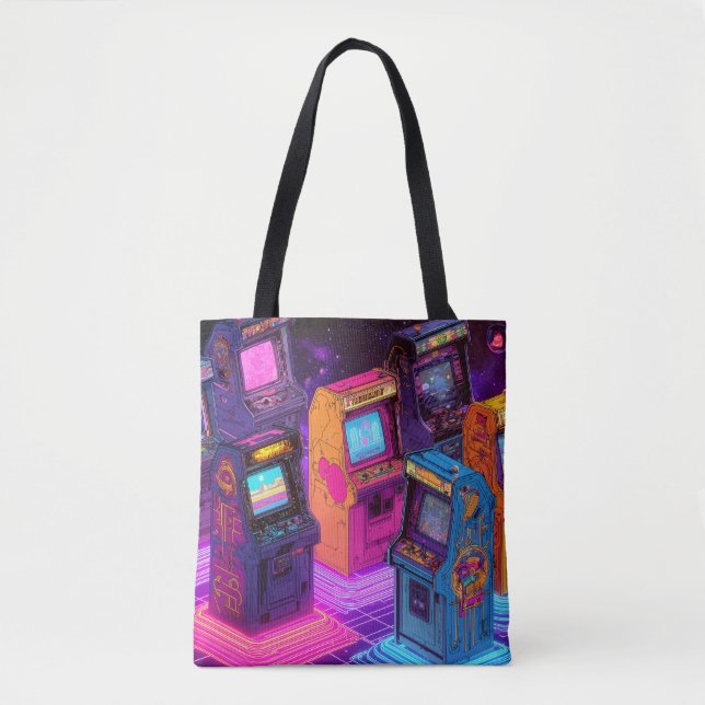 Retro Arcade Machines Tote Bag (Front)
