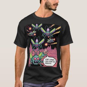 Retro Arcade Manti Aliens Pixel Art - Funny Defend T-Shirt