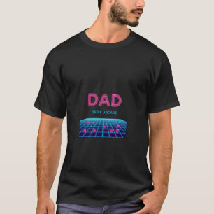 Retro Arcade Neon DAD Custom Year Father's Day Gif T-Shirt