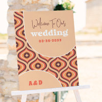 Retro Arch & 70s Pattern Groovy Wedding Welcome