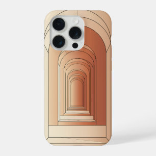 Retro Arch Corridor Line Art Geometric Design iPhone 15 Pro Case