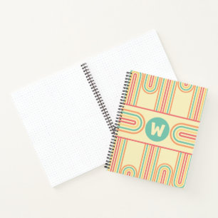 Retro Arch Line Art Monogram Notebook