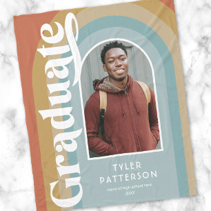 Retro Arch Photo 2025 Graduation Fleece Blanket