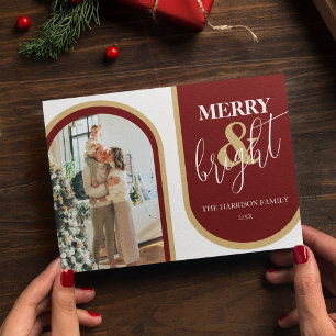 Retro Arch Photo Christmas Holiday Card
