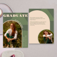 Retro Arch Sage Green 2 Photo Grad Announcement