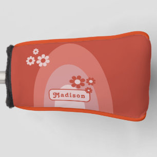 Retro Arch Simple Floral Name Golf Head Cover
