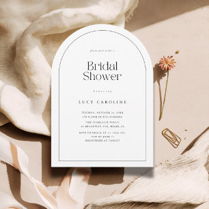 Retro Arch Style Couple Photo Bridal Shower Invitation