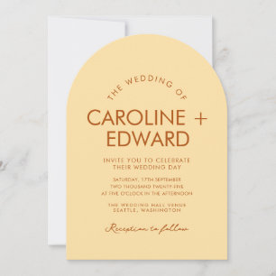 Retro Arched Striped Wedding Invitation