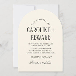 Retro Arched Striped Wedding Invitation