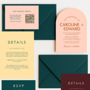 Retro Arched Striped Wedding Invitation