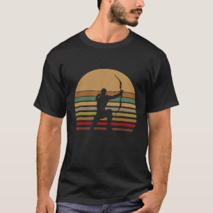 Retro Archery Bow Hunter Bow And Arrow Hunter Spor T-Shirt