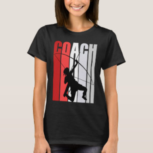 Retro Archery Coach Womens Birthday Red Style Colo T-Shirt