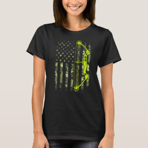 Retro Archery Compound Bow Usa Flag Archer 4th Of T-Shirt