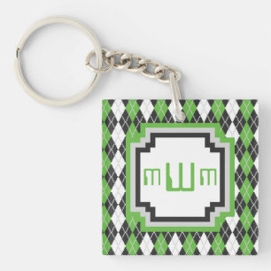 Retro Argyle Acrylic Keychain