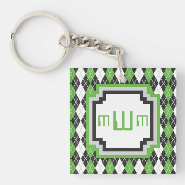 Retro Argyle Acrylic Keychain (Front)