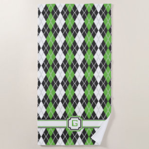 Retro Argyle Beach Towel