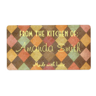 Retro Argyle Canning Label