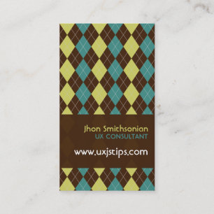 Retro Argyle Design Business Card