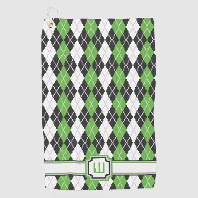 Retro Argyle Golf Towel (Front)