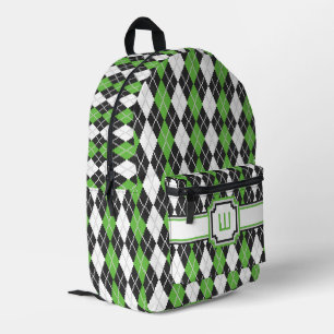 Retro Argyle Printed Backpack