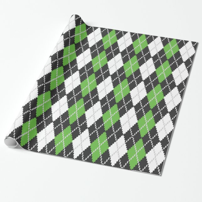 Retro Argyle Wrapping Paper (Unrolled)