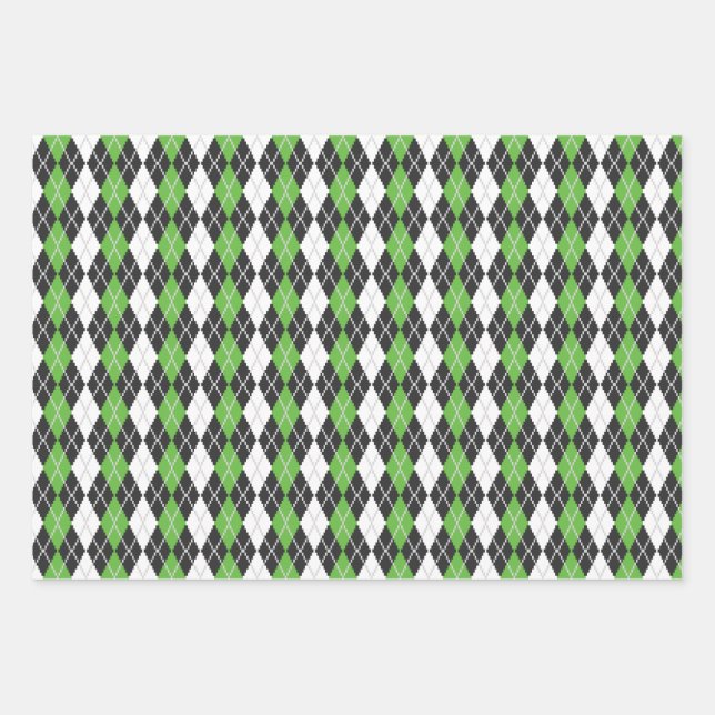 Retro Argyle Wrapping Paper Set (Front)