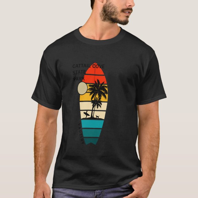 Retro Arizona Cattail Cove State Park Surfboarders T-Shirt (Front)