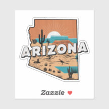 Retro Arizona State Car Sticker