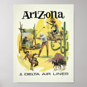 Retro Arizona travel advertising art vintage Poster