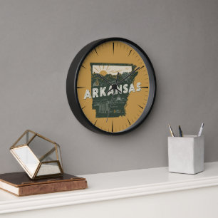 Retro Arkansas State Clock