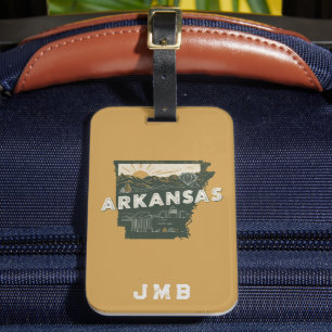 Retro Arkansas State Personalised Luggage Tag