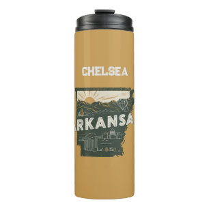 Retro Arkansas State Personalised Thermal Tumbler