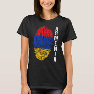 Retro Armenia Flag Home Fingerprint Graphic Tee Je