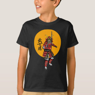 Retro Armoured Samurai with Katana T-Shirt