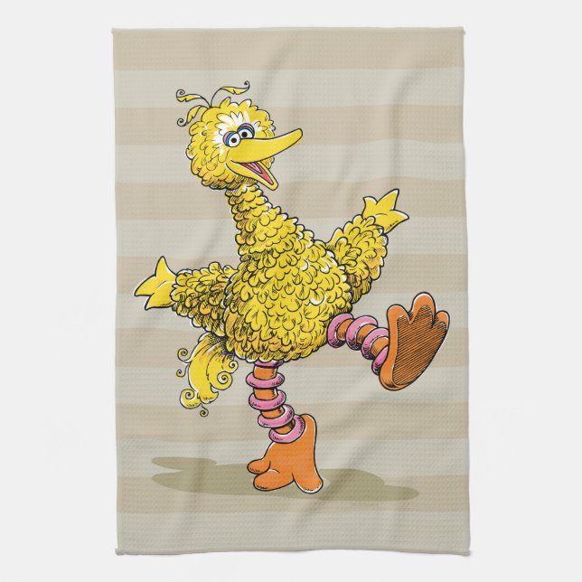Retro Art Big Bird Tea Towel (Vertical)