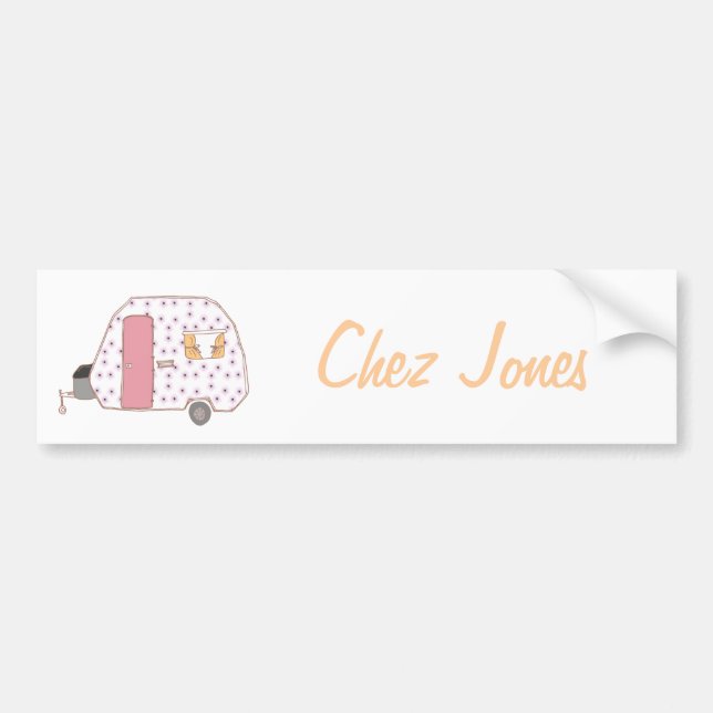 Retro Art Caravan Owner's Bumper Sticker (Front)