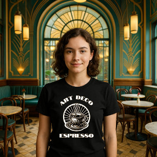 Retro Art Deco Espresso Coffee Cup Template T-Shirt