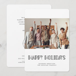 Retro art deco font Corporate business photo Holiday Card
