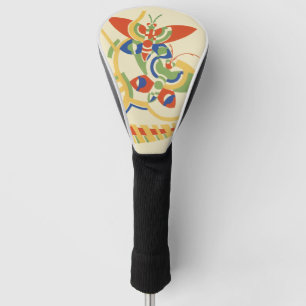 Retro Art Deco Geometric Floral Poster Art Golf Head Cover