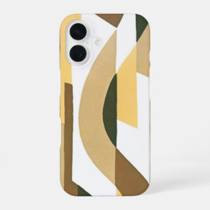 Retro Art Deco Jazz Brown Autumn Curve Pattern iPhone 16 Case