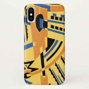 Retro Art Deco Jazz Geometric Shapes Patterns iPhone X Case