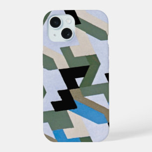 Retro Art Deco Jazz Geometric Zig Zag Pattern iPhone 15 Case