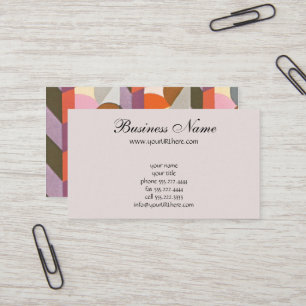 Retro Art Deco Jazz Pastel Colours Shapes Patterns Business Card