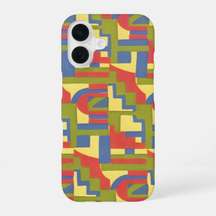 Retro Art Deco Jazz, Stair Step Geometric Patterns iPhone 16 Case