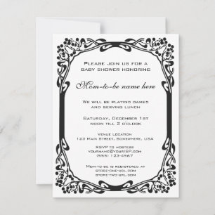 Retro Art Deco Jazz Vintage Blue Boy Baby Shower Invitation