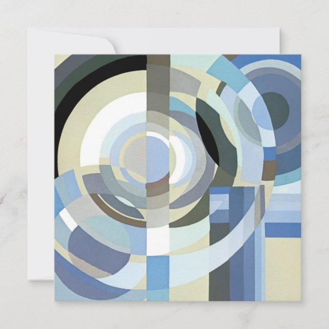 Retro Art Deco Jazz Vintage Blue Circles Pattern (Front)