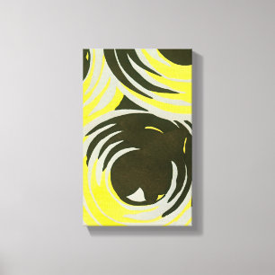 Retro Art Deco Jazz Vintage Circles Swirls Pattern Canvas Print