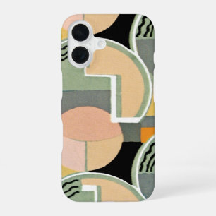 Retro Art Deco Jazz Vintage Teal Circles Pattern iPhone 16 Case