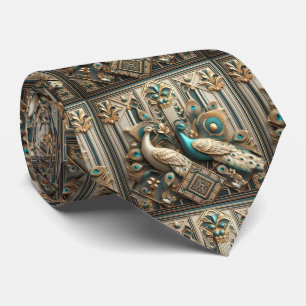 Retro Art Deco Peacocks Tie