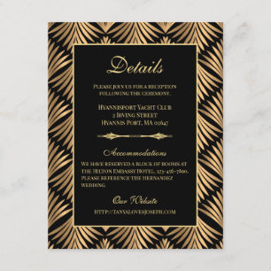 Retro Art Deco Wedding Details Great Gatsby Enclosure Card